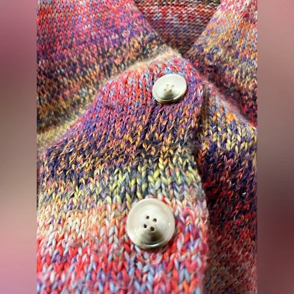 Beautiful Soul Chunky Knit Cardigan Oversized XXL 2XL Heavy Multicolor Boho - Picture 3 of 9